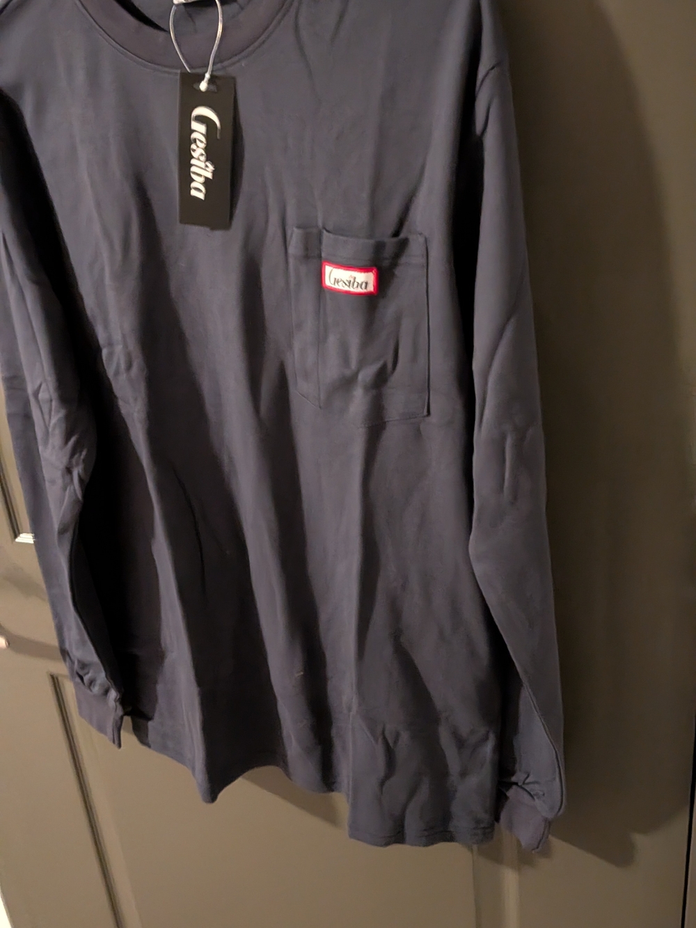 Men’s Long-Sleeve Work Shirt - Navy NEW WITH TAGS - Picture 11 of 12